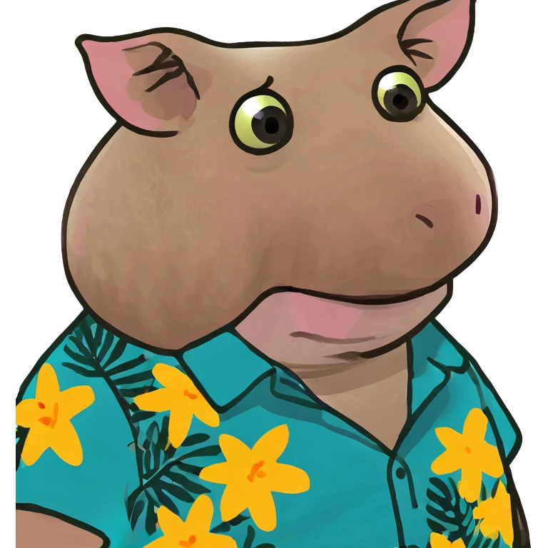 Pig with tropical shirt emoji