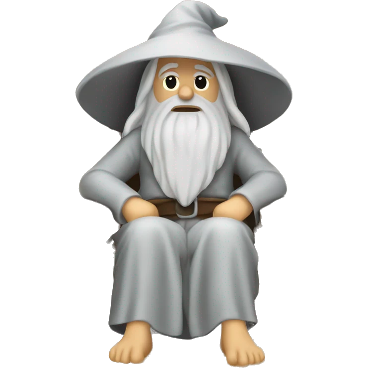 gandalf sitting on a sun chair in the sand emoji