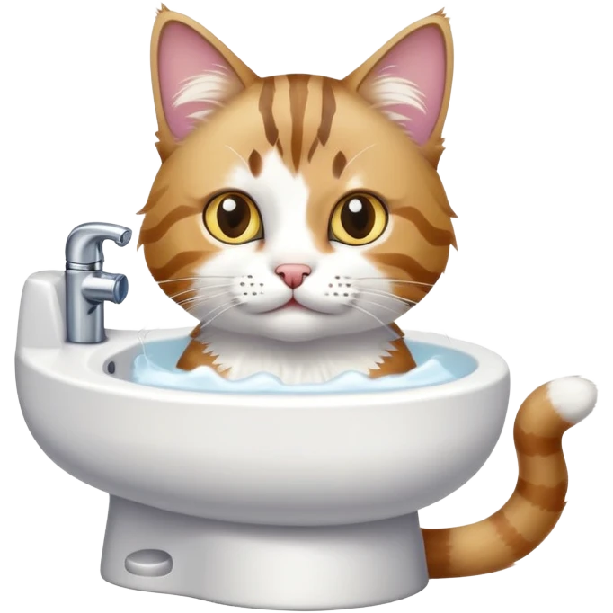 cat using a bidet emoji