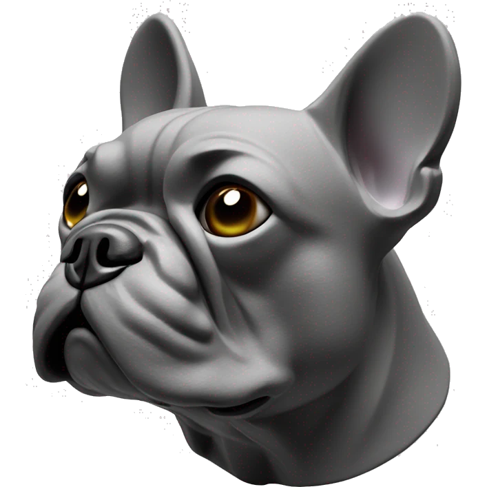 French bulldog dark grey plaster cast emoji