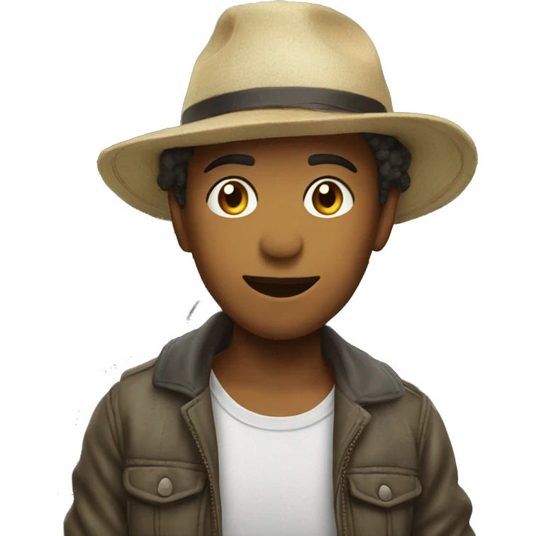 boys in hats outdoors leaning on car emoji
