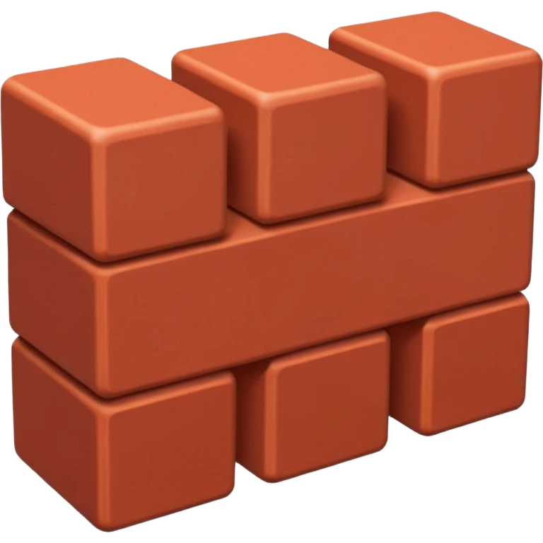 three 3d bricks emoji