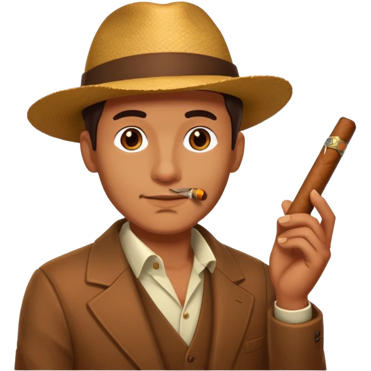 Guy face with cigar emoji