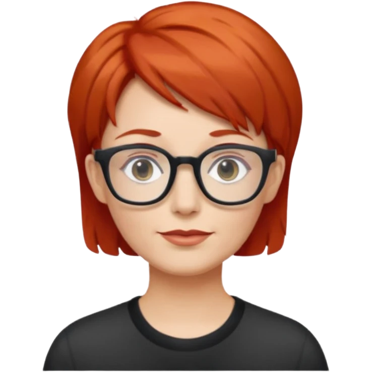 Short red hair older with rectangle glasses emoji
