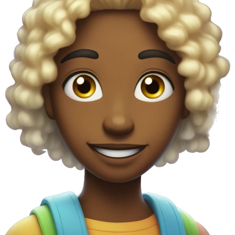 A sparkling face with wide eyes, a big smile, glowing skin, and a rainbow halo with tiny stars around it.

 emoji