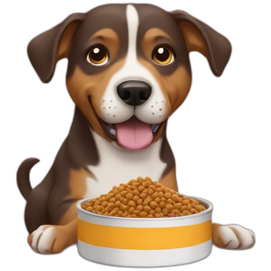 dog eating dog food emoji