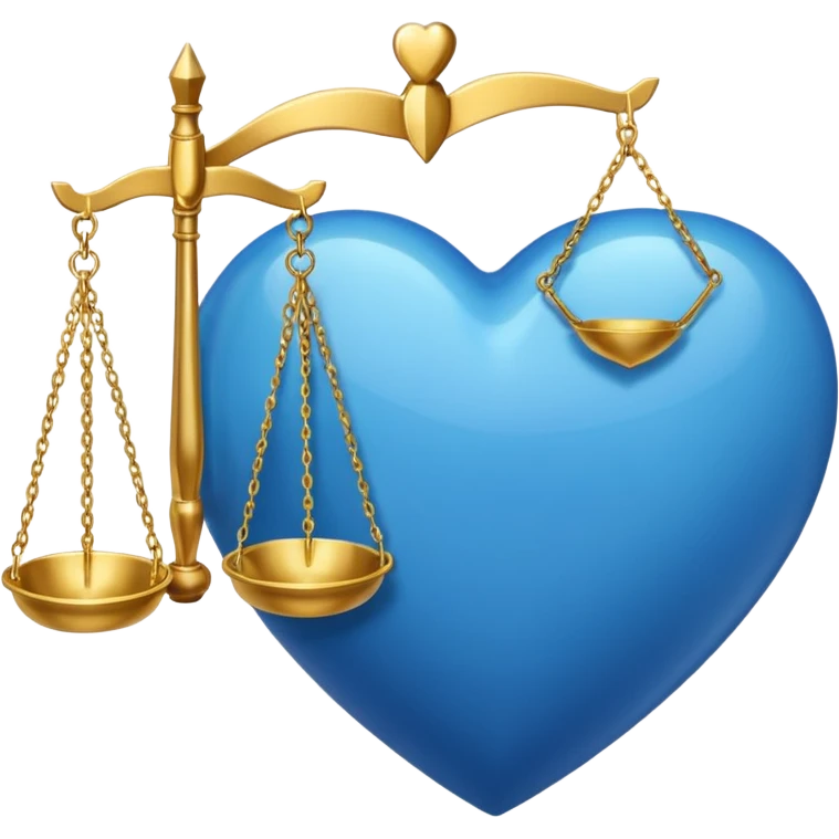 Blue heart with scales of justice emoji