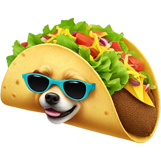 a taco eating a dog wearing sunglasses  emoji