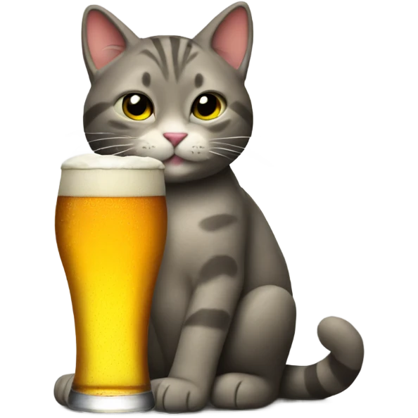 Cat drinking a beer emoji