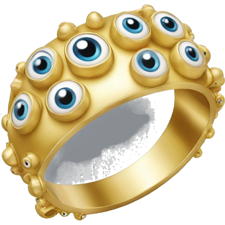 very thin gold bangle ring studded with eyeballs emoji