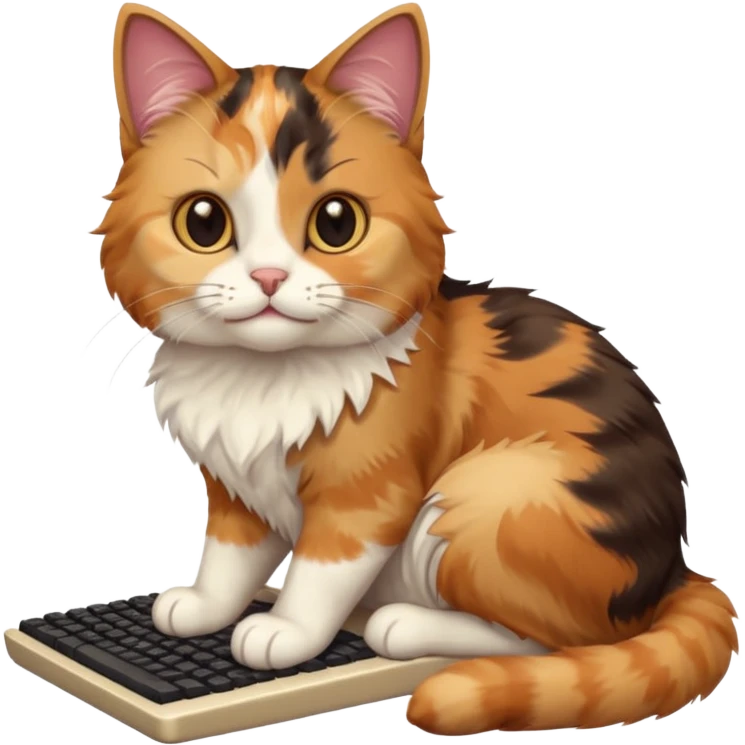 a cat playing on a computer emoji