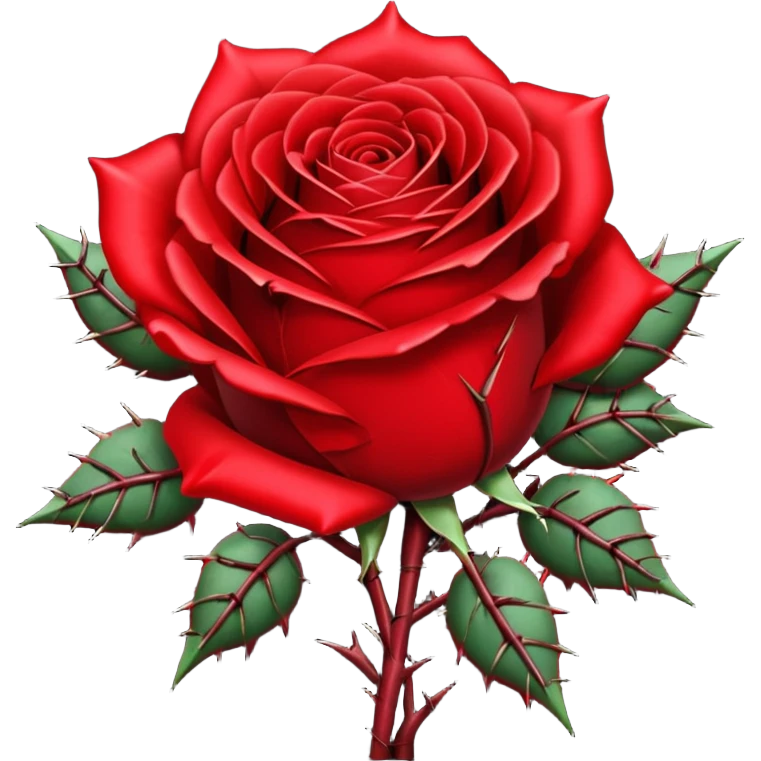 Deep red (#7A0F1E) no gradients, transparent background, high contrast, clean gothic aesthetic, designed to be readable at 128x129px a red rose wrapped around a bomb covered in thorns emoji