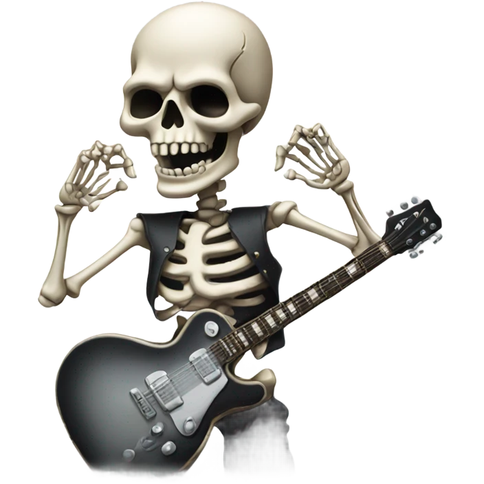 Skeleton giving the rock 'n' roll symbol with both hands emoji