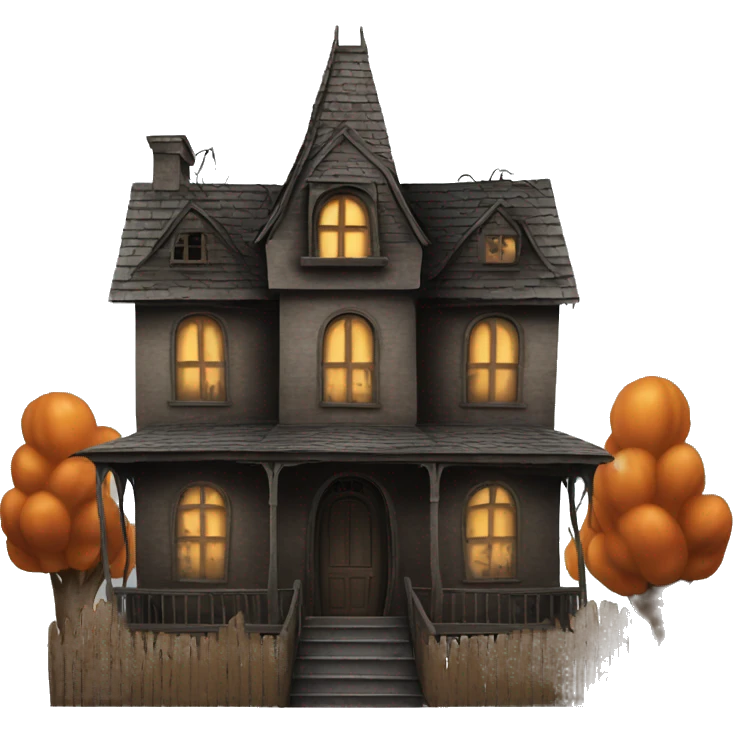 Realistic Huge Cardboard haunted house  emoji