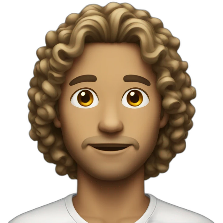 a man with medium long curly hair emoji