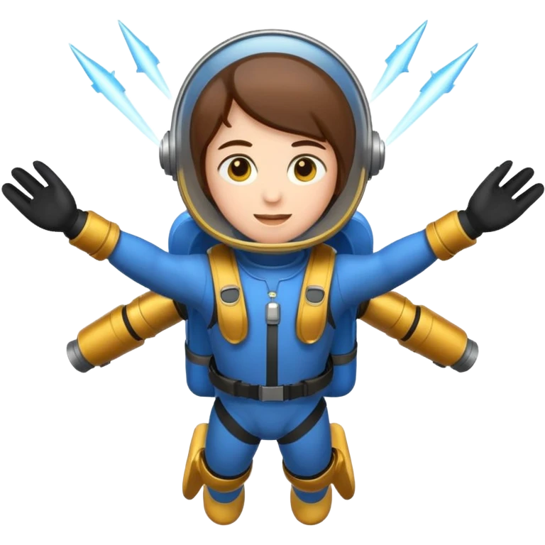 Erstelle mir einen Fallschirmspringer im emoji style mit einem Motor hinten dran  emoji