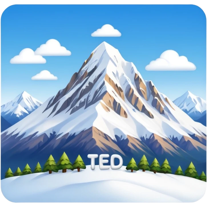 make me a emoji that has the name ted writen inside of a mountain range in new zealand and have the words nz writen under neath emoji