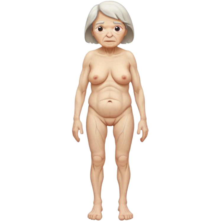 Full Body, Of An Nude Frontal Old Woman emoji