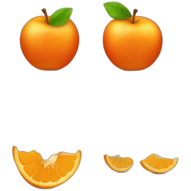 apple and orange emoji