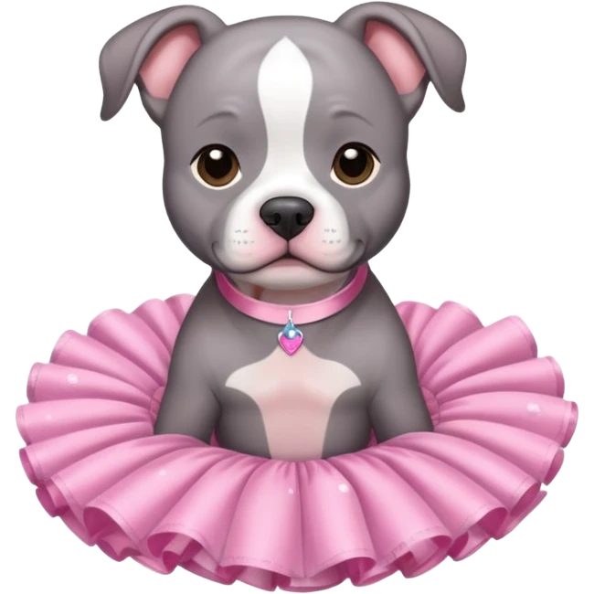 Grey Pibble in a tutu , surrounded by clear bubbles  emoji