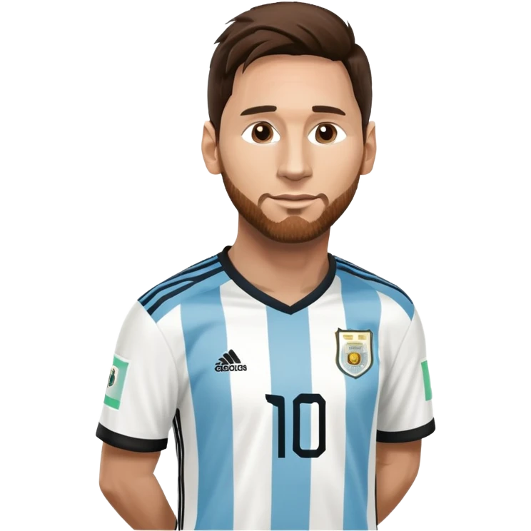 Lionel Messi soccer player in Argentina jersey number 10 emoji