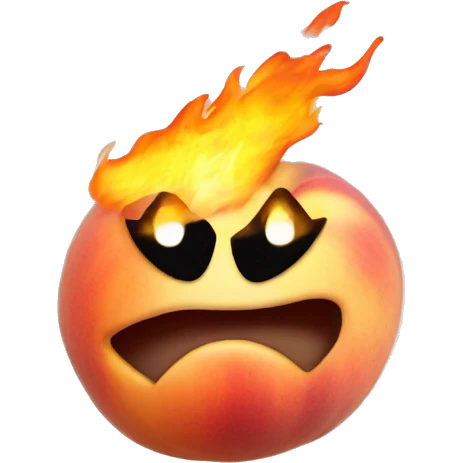 peach on fire emoji