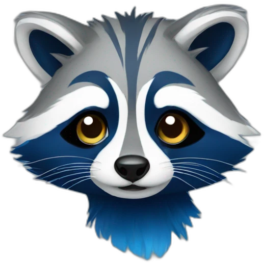 Blue raccoon emoji