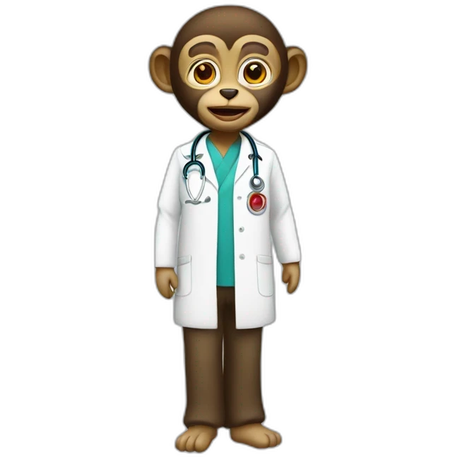 macaco vestido de médico emoji