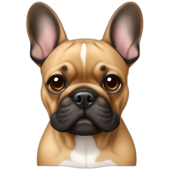 Light Brown and black French bulldog emoji