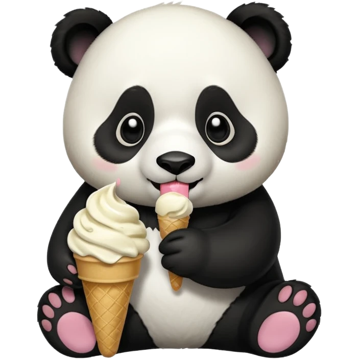 Panda eating ice cream emoji