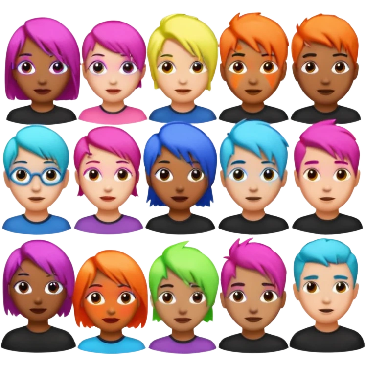 Neon Haired People emoji