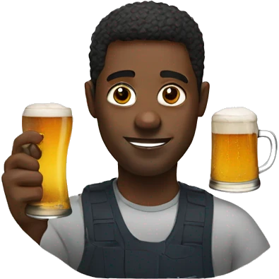 Black person with beer emoji