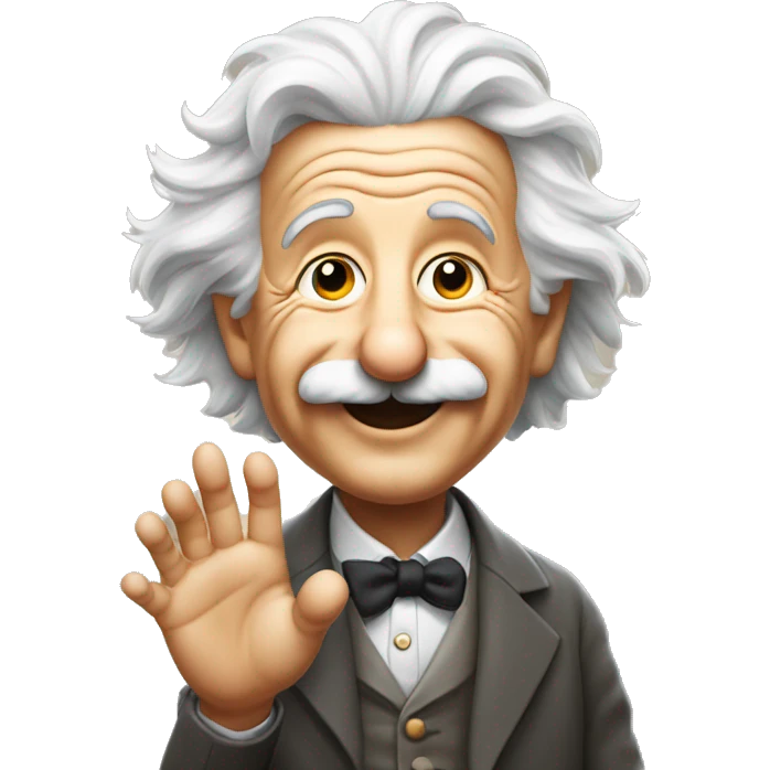 albert einstein vawes hand smiling emoji