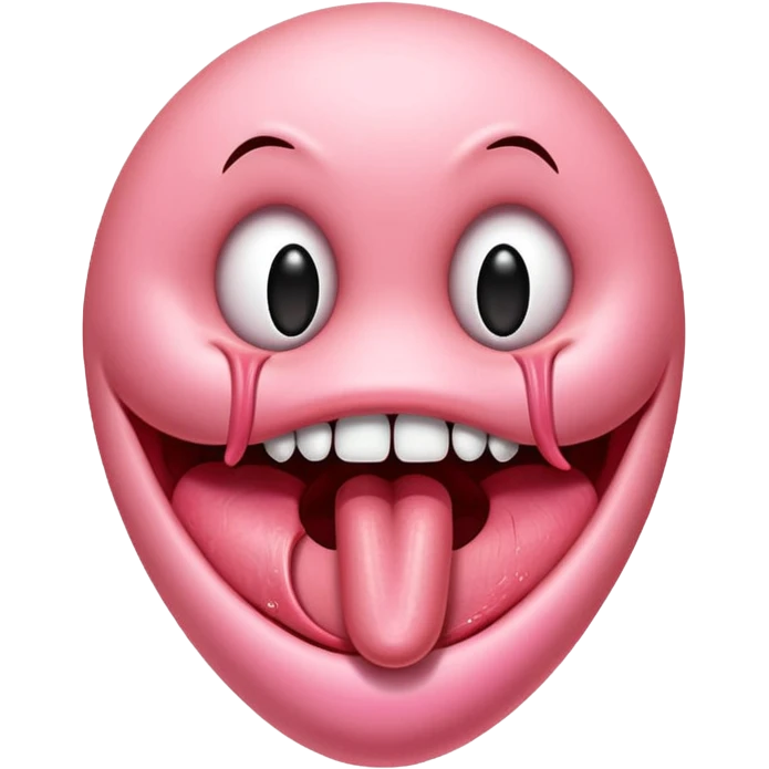 Une langue tendue avec inscrit 99 dessus emoji