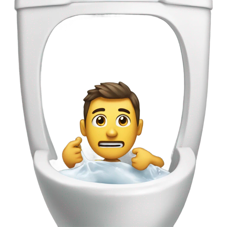 Guy dropping phone in toilet  emoji