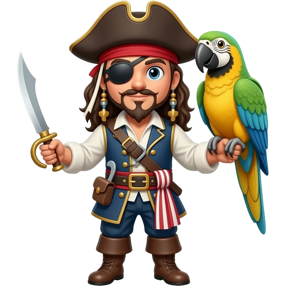 pirate and parrot emoji
