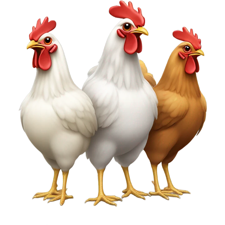 Three chickens emoji