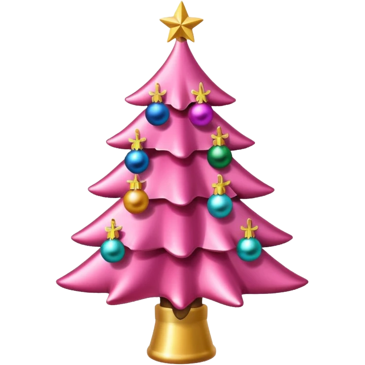 a pink christmas tree emoji emoji