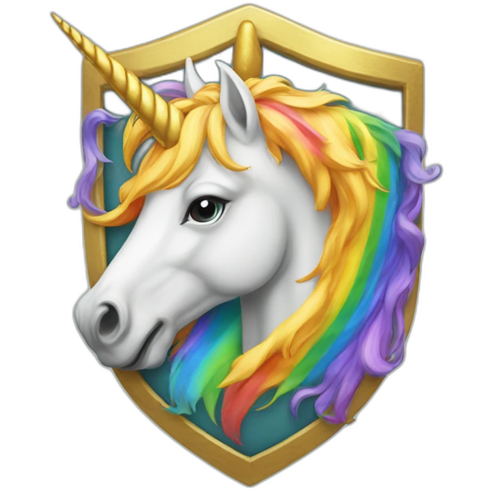 Coat-of-arms-held-by-rainbow-unicorns emoji