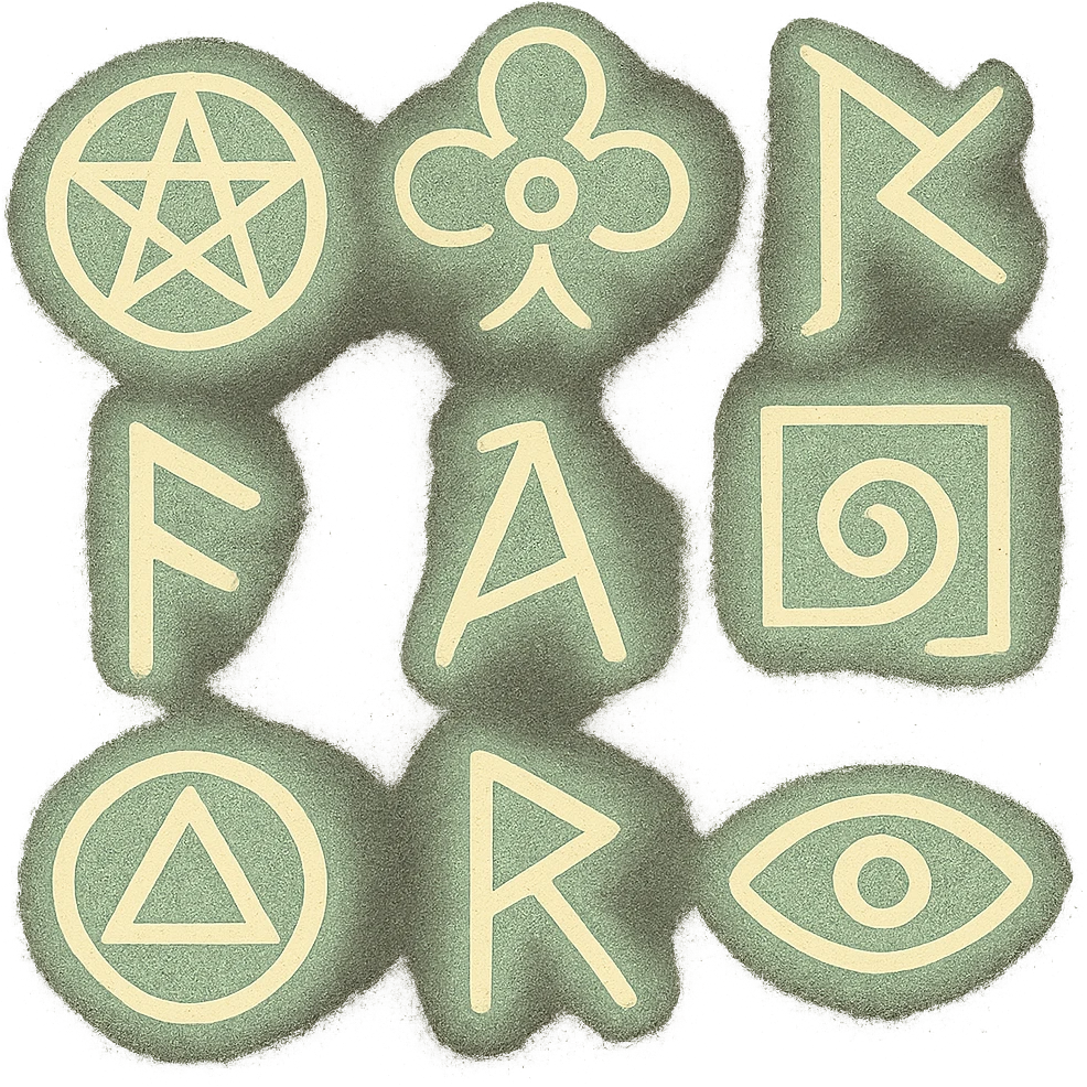 magical rune symbols with soft shading emoji