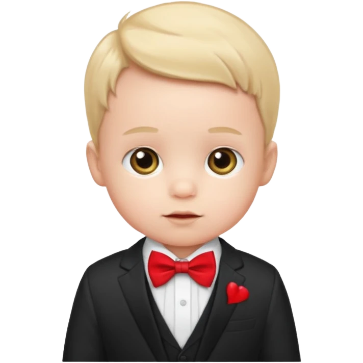 baby boy in suit, with red bow emoji