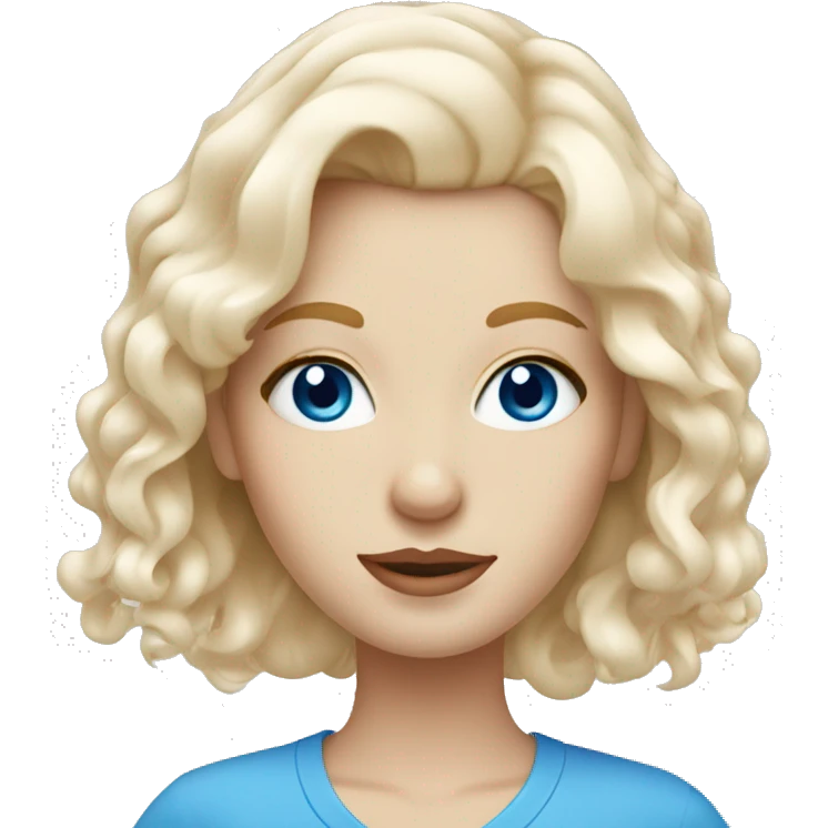 white ginger hair beauty with blue eyes applying cream on face emoji