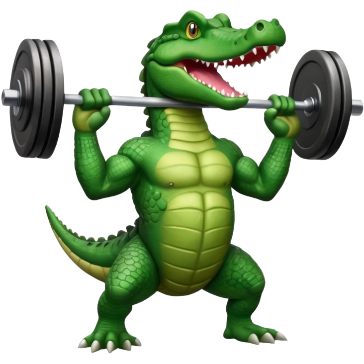 weightlifting crocodile emoji