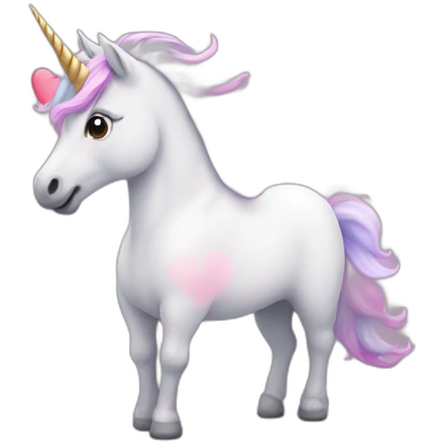 Unicorn with hearts emoji