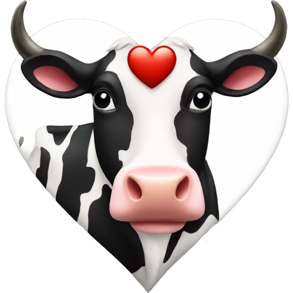 Heart with cow emoji
