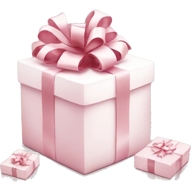 Light pink Christmas gifts under a white Christmas tree  emoji