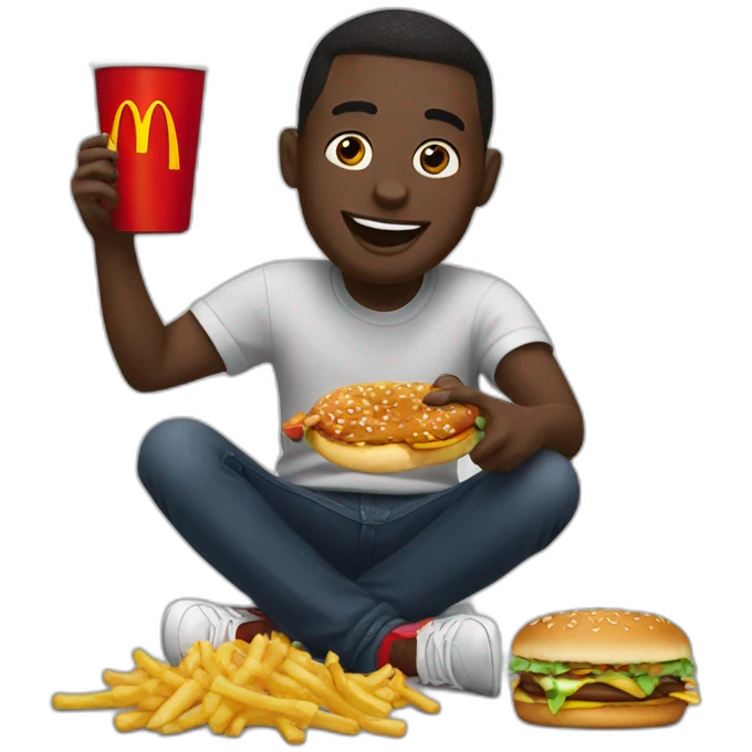 Deji eating McDonald's emoji