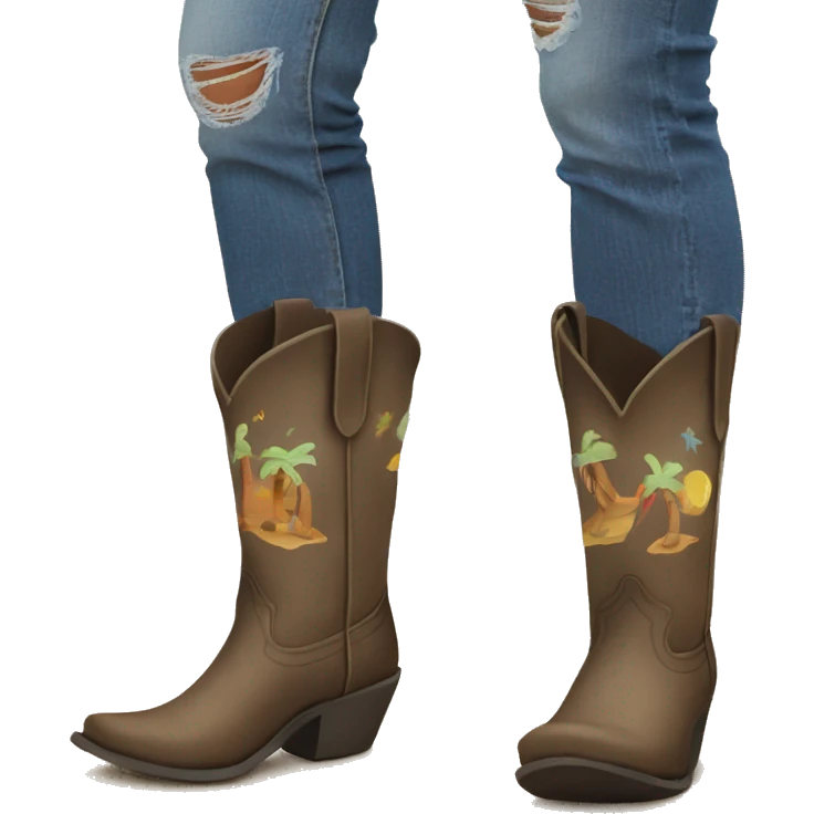 Beach cowgirl boots emoji
