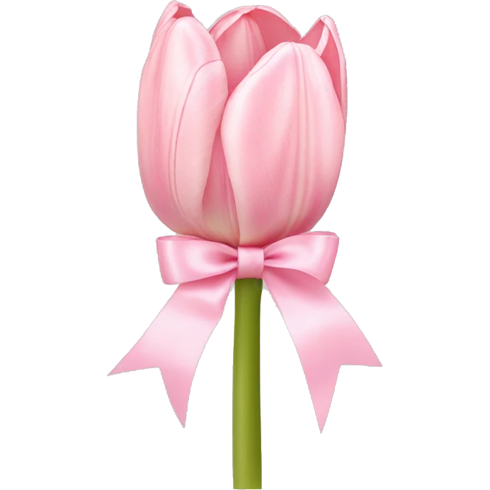 light pink tulip bouquet with light pink bow emoji