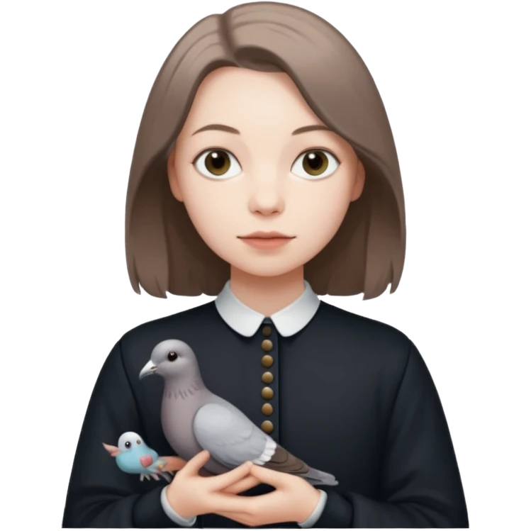 phoebe bridgers holding a pigeon emoji